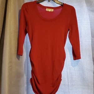 ❄Pink Rose 3/4 sleeve tunic sweater